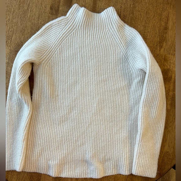 Madewell Northfield Mockneck Sweater Women's Medium Antique Cream Ribbed Soft - Picture 2 of 14